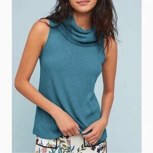 NWT ANTHROPOLOGIE Vanessa Virginia Cowl Neck Sleeveless Sweater Top Sz XS